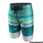 QRANSS Men's Quick Dry Swim Trunks Colorful Stripe Board Shorts Green_a B07GDYM1VV